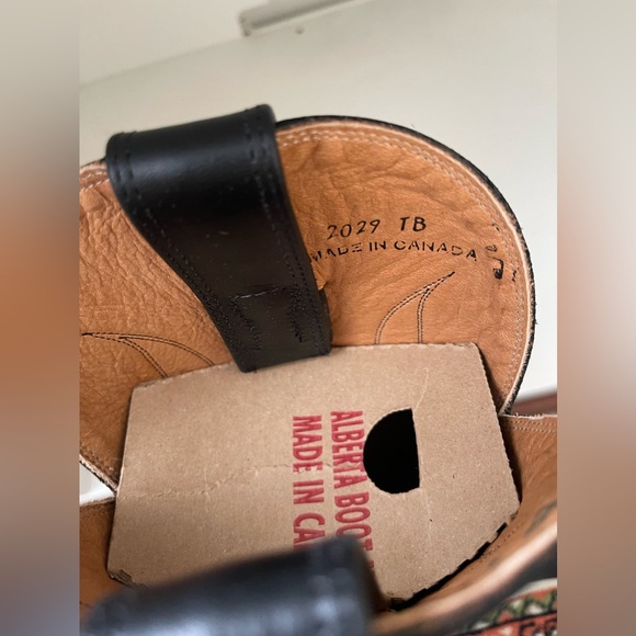 NWT Alberta Boot Company Black Cowhide Cowboy Western Boots Women Size 7 US - Picture 6 of 8